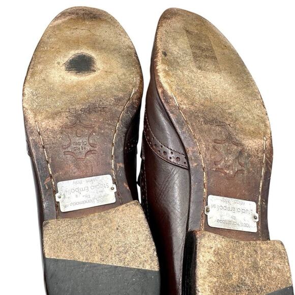 Studio Empoli Mens Loafers Size 9 Brown Leather Dress Shoes Handmade in Italy